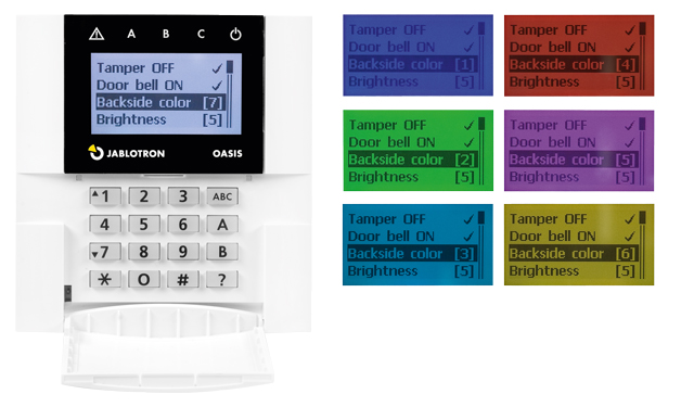 JA-81F-RGB  Tastiera senza fili bidirezionale LCD multicolore con lettore RFID integrato